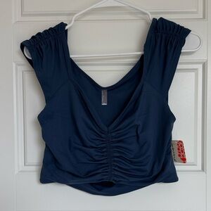 FP Movement Navy Breathe Deeper Crop Top
